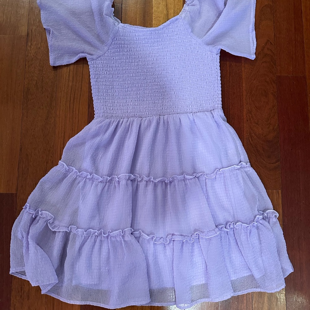 art class Lilac Smocked Ruffle Tiered Dress